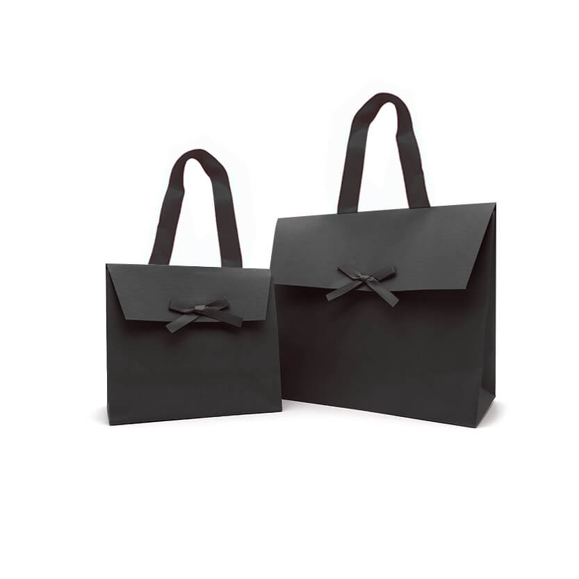 Shopper di carta elegante nera, due diverse misure