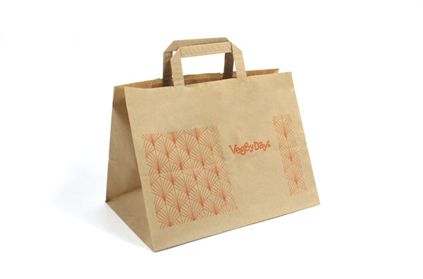 Shopper fondo largo in carta perfetto per asporto personalizzabile con stampa