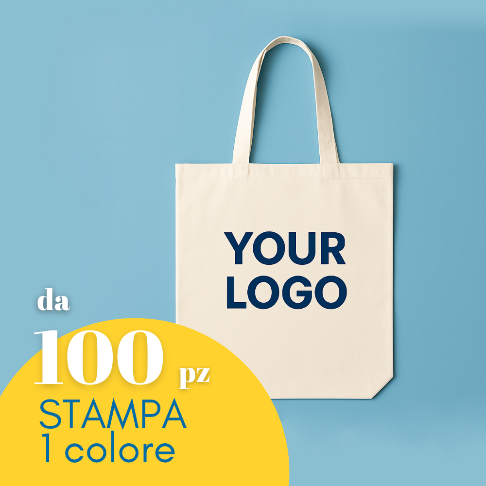 Shopper in cotone con manici personalizzabile con stampa 1 colore