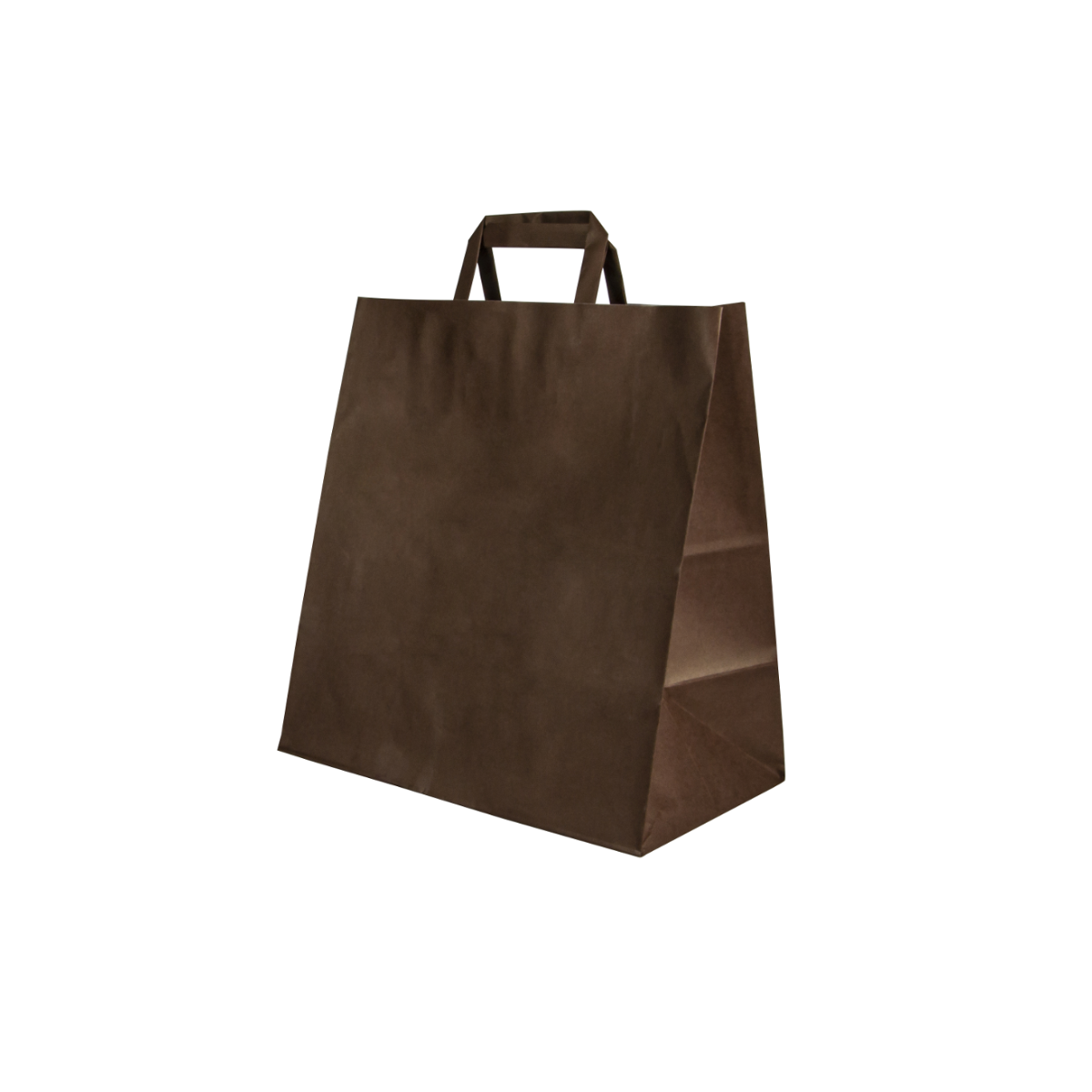 Shopper  a fondo largo marrone mostrata chiusa 