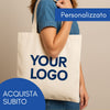 Borsa riutilizzabile in cotone con manici personalizzabile con logo