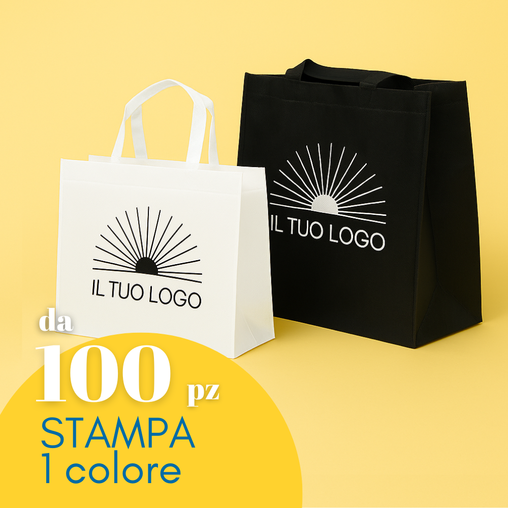 Shopper in tnt base tinta unita e personalizzabili con il tuo logo stampa 1 colore