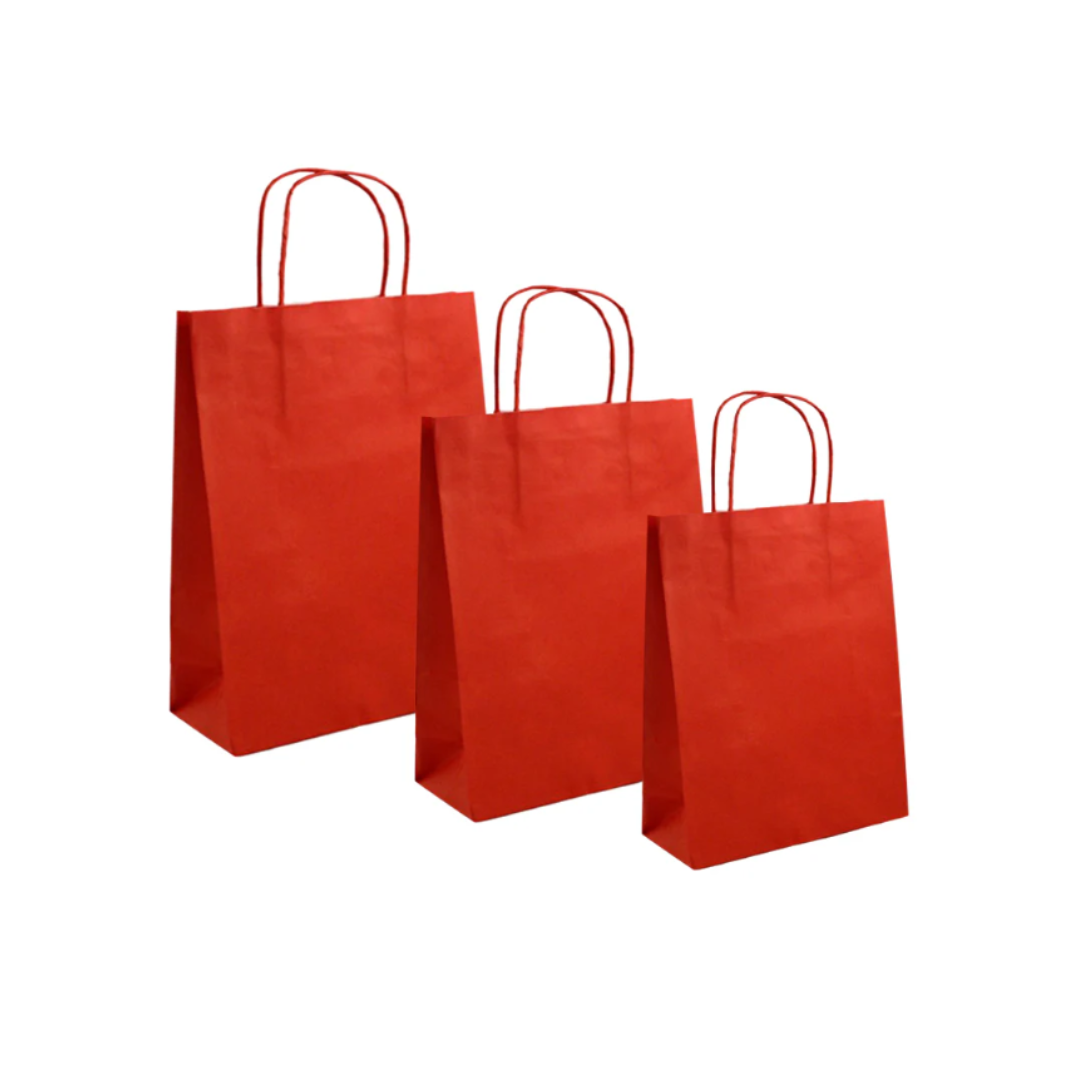 Shopper di cartone rosse in varie misure