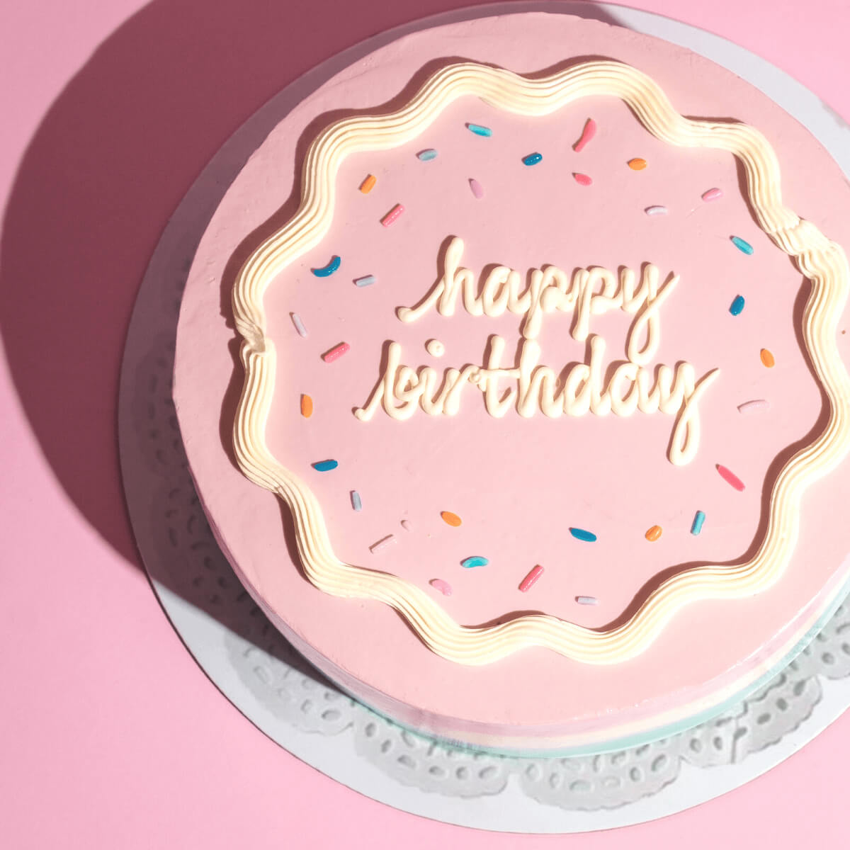 Torta rosa happy birthday