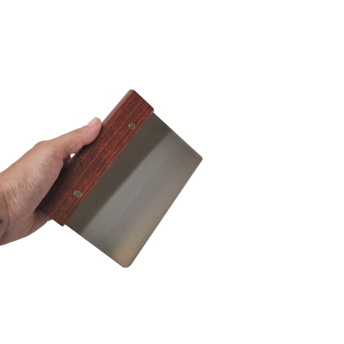 Spatola per impasto pizza retta da una mano