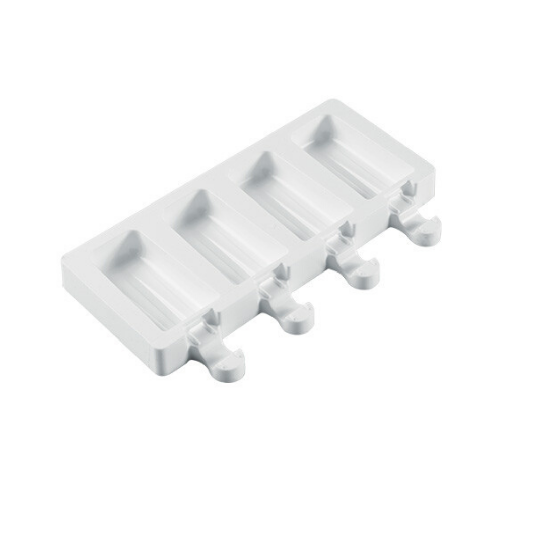 Stampo bianco in silicone per 4 ghiaccioli 