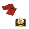 Stampo per cioccolatini, mostrato front e e retro e monoporzione dorato con cioccolatino sopra 