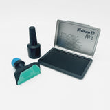 Kit con timbro personalizzabile, cuscinetto spugna e inchiostro