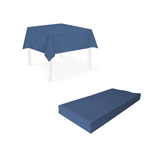 Tovaglia monouso, mostrata stesa e piegata colore blu