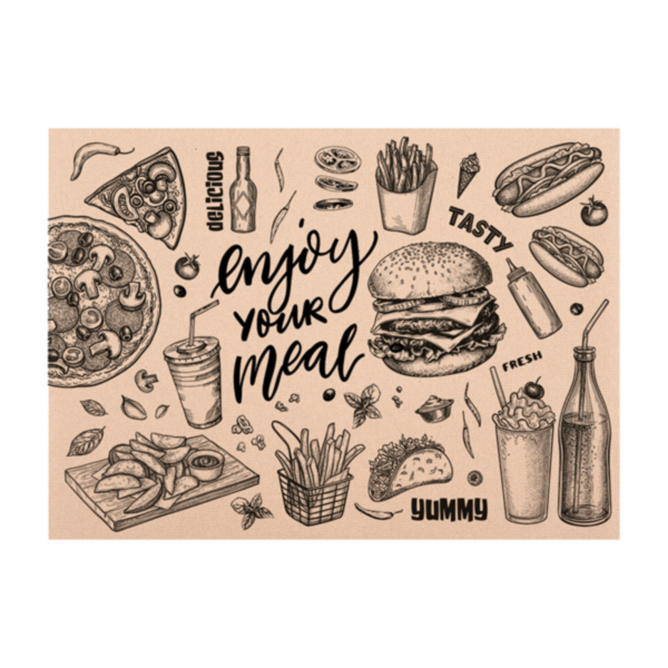 Tovaglietta americana avana con fantasia enjoy yoir meal