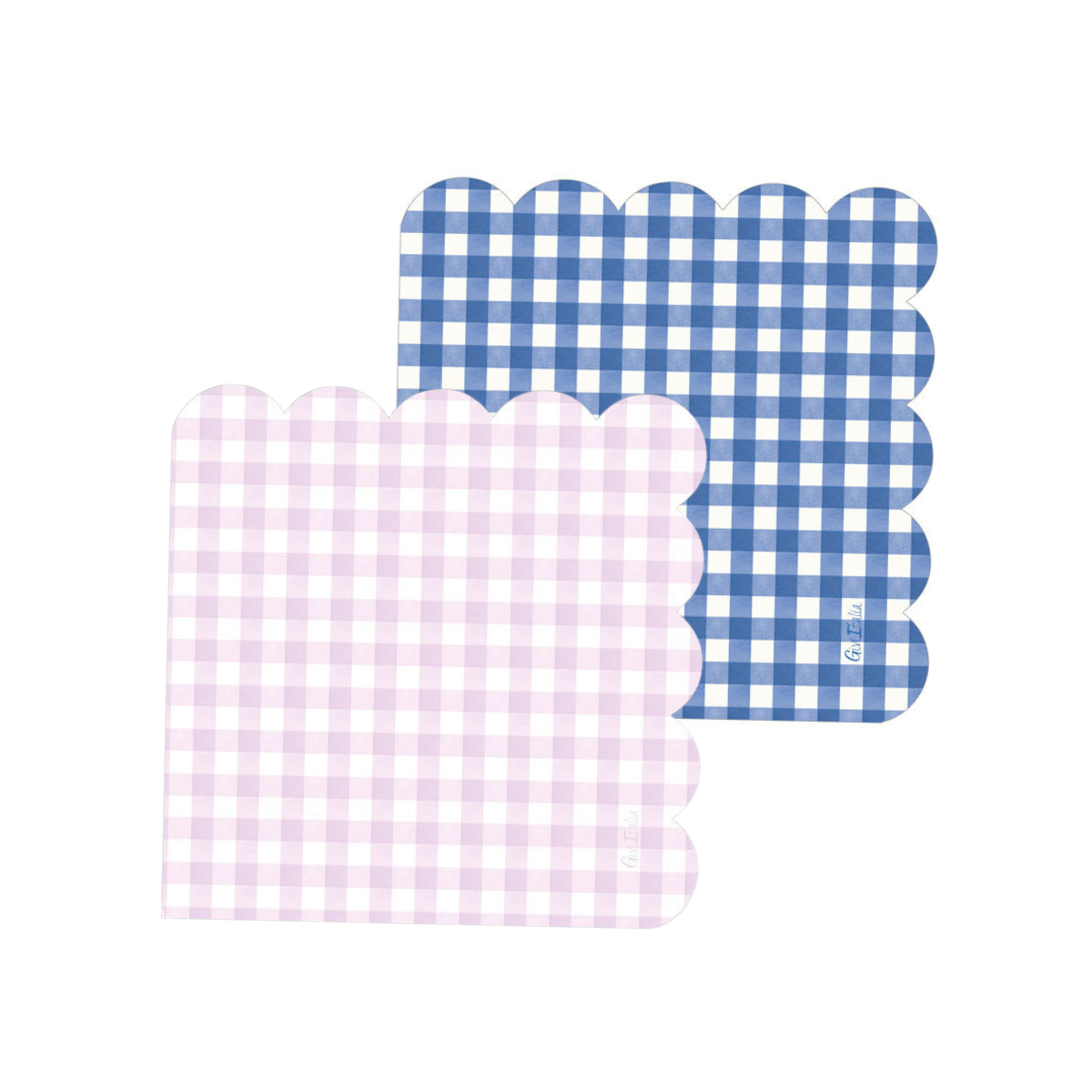 Tovagliolo a scacchi bianco e rosa e Tovagliolo a scacchi bianco e blu