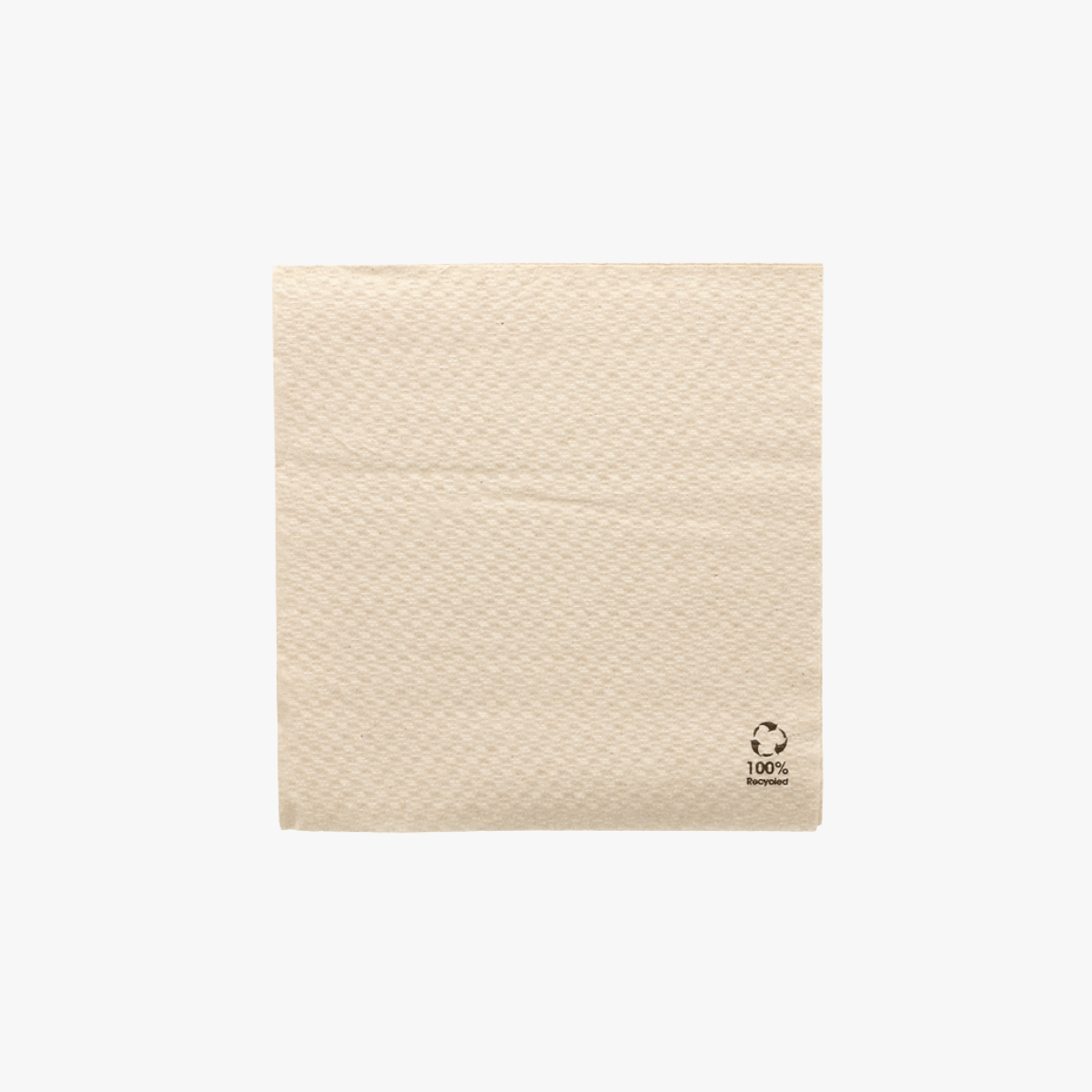 Tovagliolo in carta riciclata su sfondo bianco