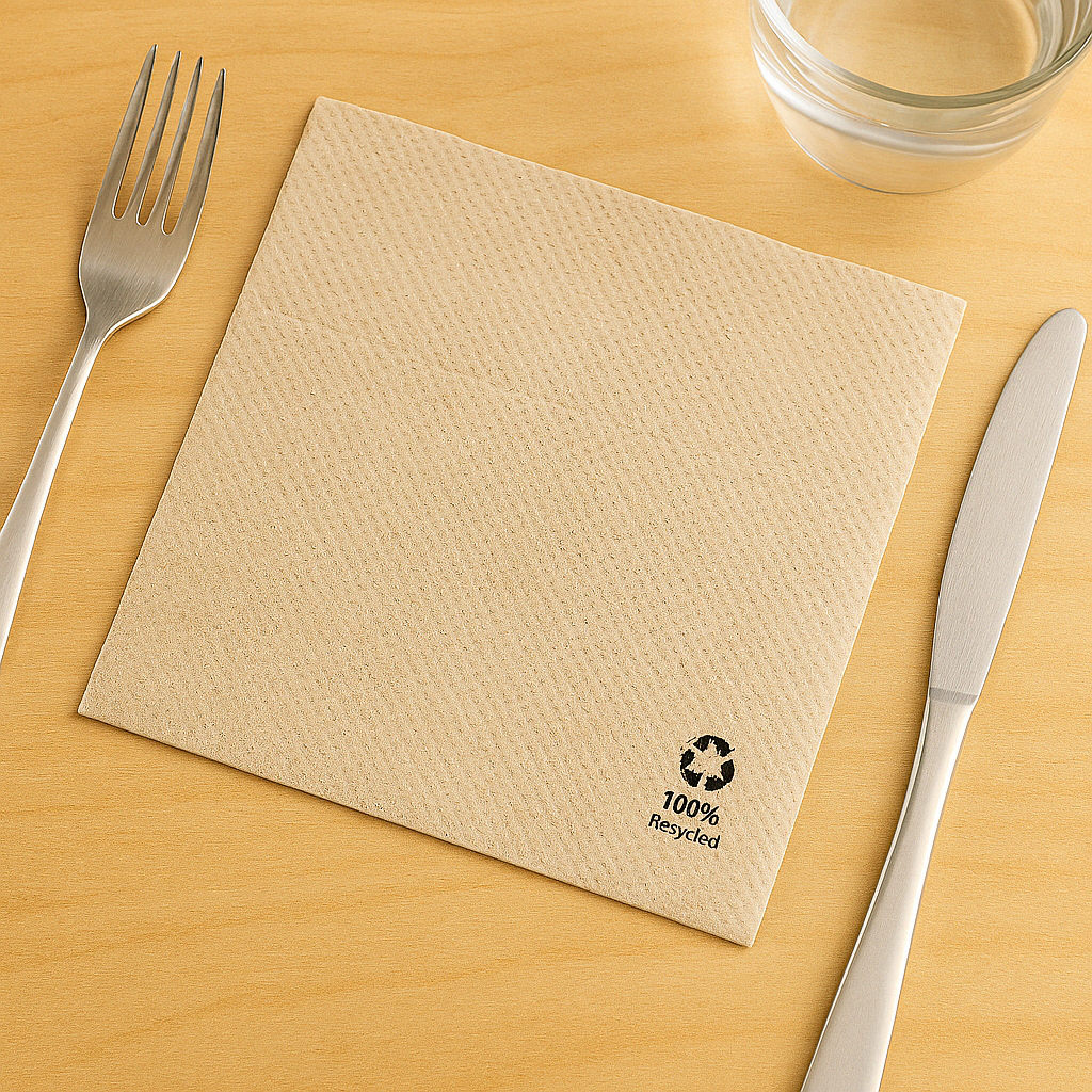 100pz Tovaglioli in carta riciclata 33x33 € 0,018 Cad + Iva