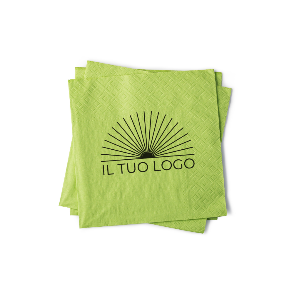 Tovaglioli  verdi personalizzati con il tuo logo