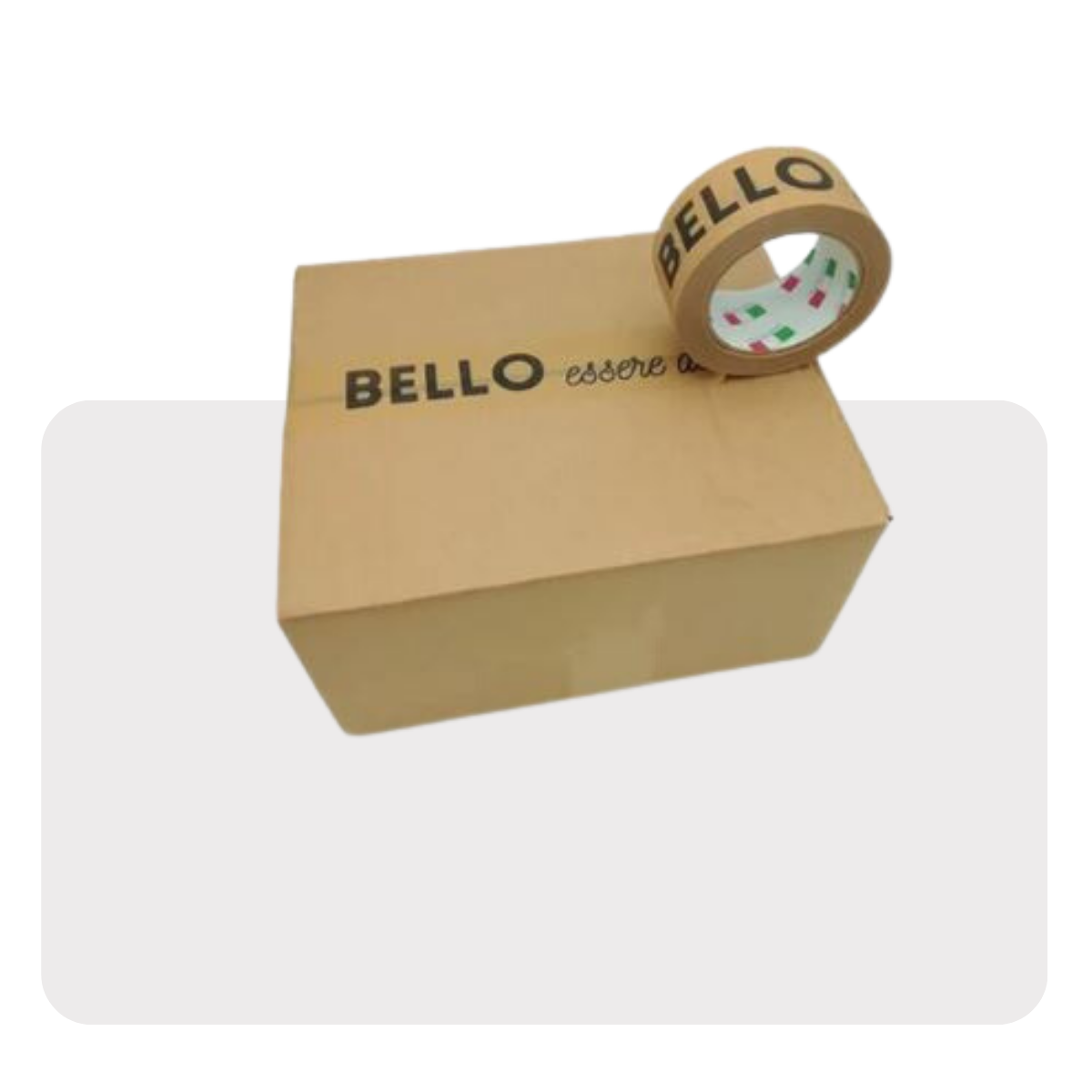 Scatola di cartone con nastro personalizzato BELLO essere con te 
