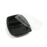 Vaschetta base nera due scomparti e coperchio trasparente 