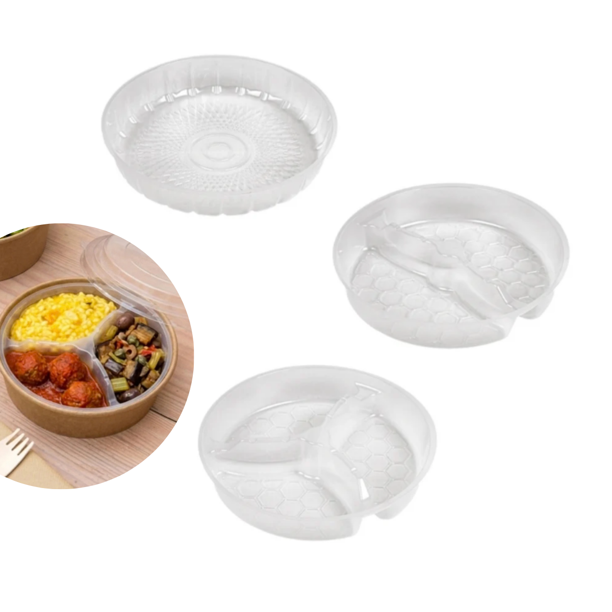 50 pz Scomparti trasparenti per ciotole in cartoncino € 0,11 Cad + Iva-1
