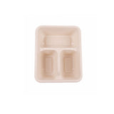 Vaschetta per cibo da asporto, tre scomparti, vista dall'alto