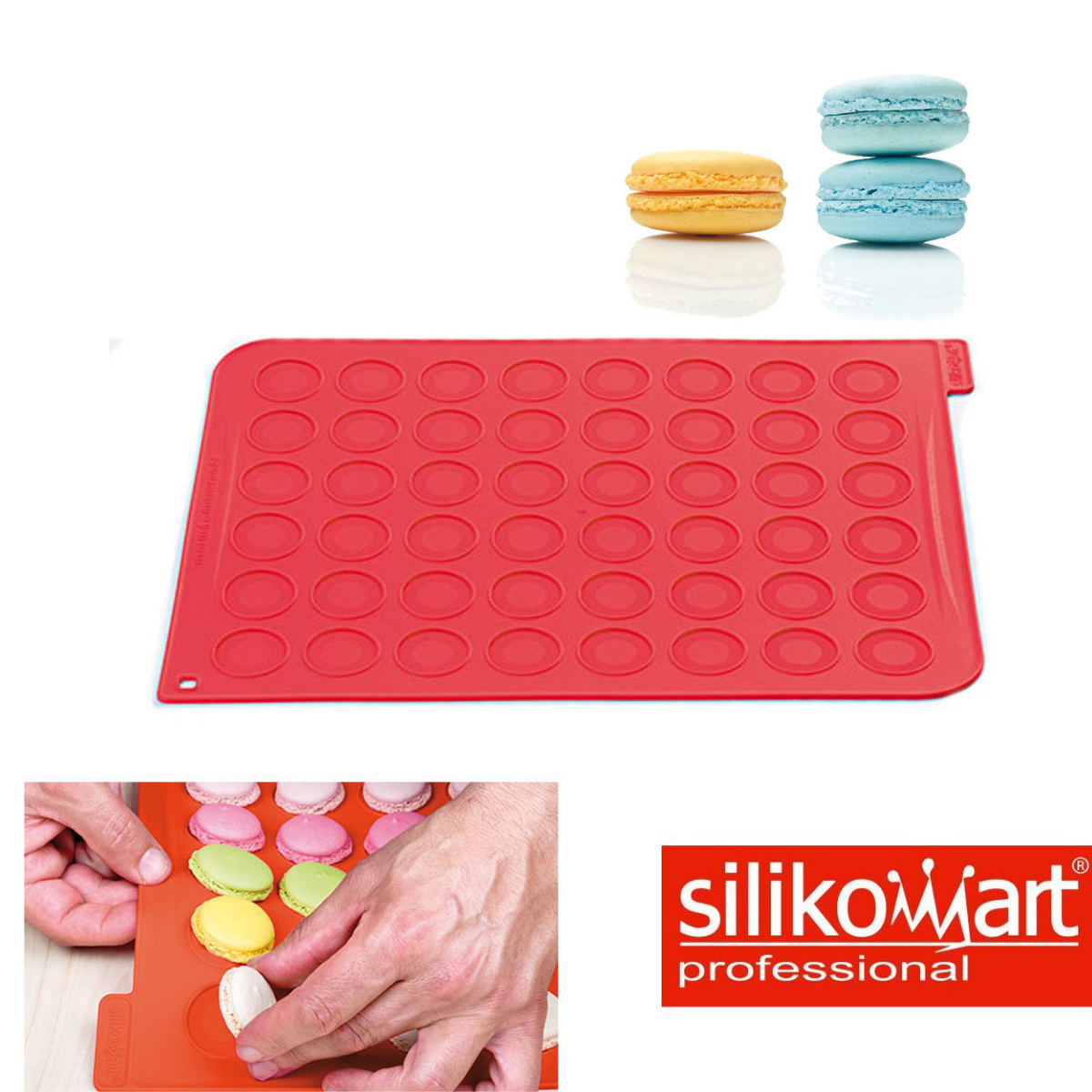 Stampo rosso di silicone per macarons