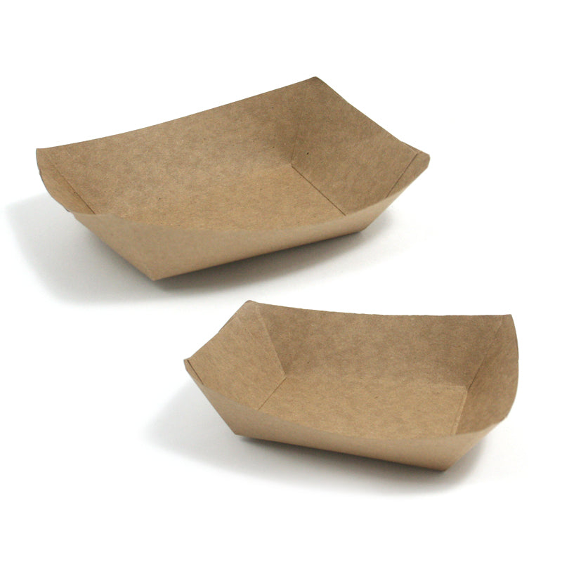 barchette di cartone color avana, due diverse dimensioni