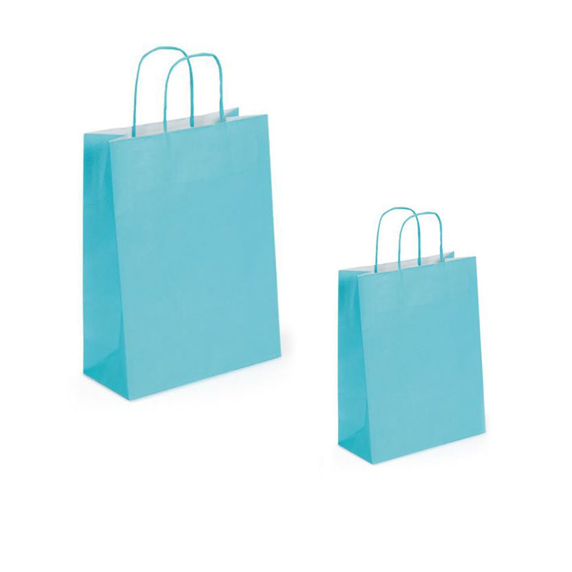 Shopper di carta azzurra in due formati