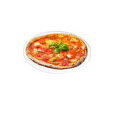 Pizza su piatto bianco