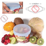 vasetto i plastica con coperchio elasticizzato, pieno di frutta, tra frutta e mano che mostra come chiuderlo