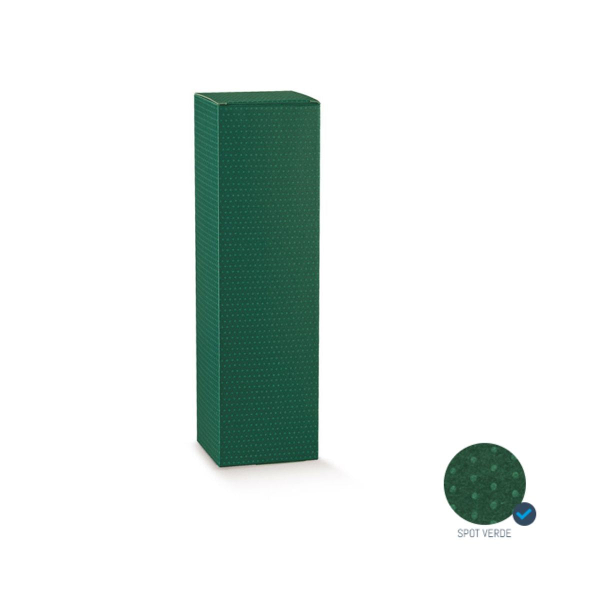 Scatola porta bottiglia di vino verde a pois