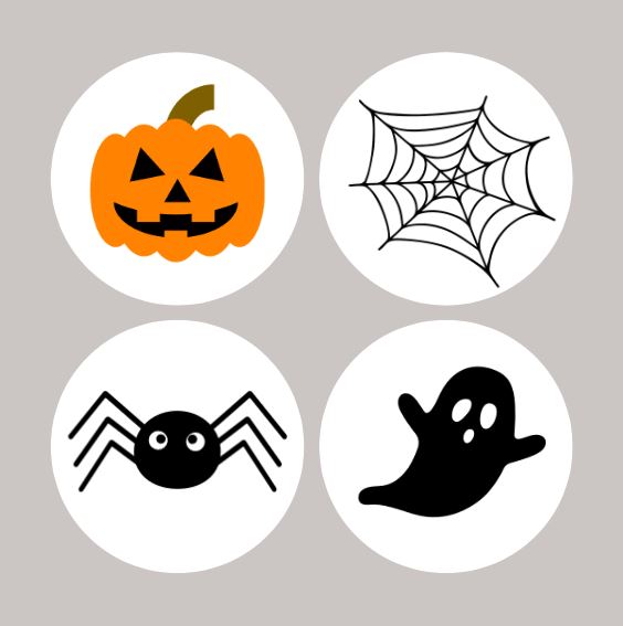 Etichette tonde tema halloween