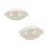 Ciotole bianche di plastica con coperchio trasparente 