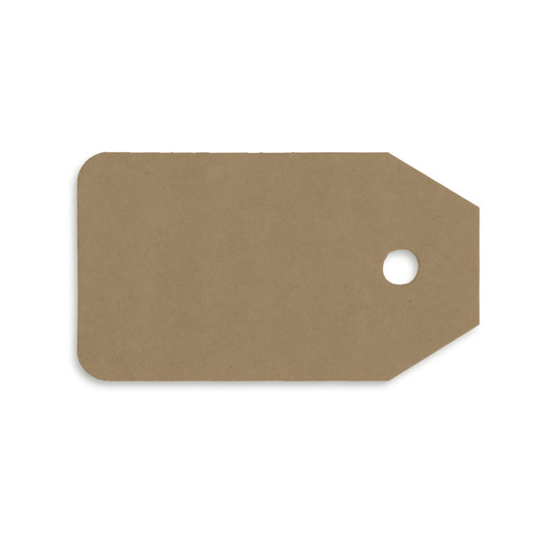 Cartellino di cartone color avana con foro