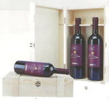 Scatola di legno per due bottiglie di vino e per una bottiglia di vino 