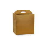 Scatola porta panettone e bottiglia color oro 