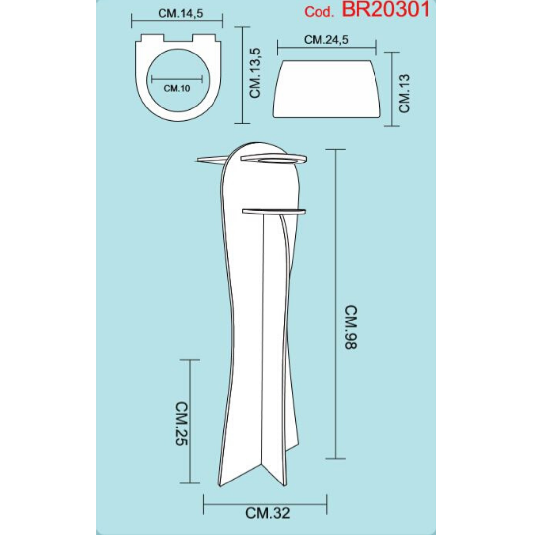Disegno tecnico colonna porta igienizzante
