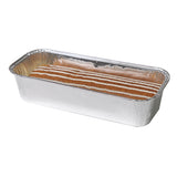 Stampo rettangolare di alluminio con dolce dentro