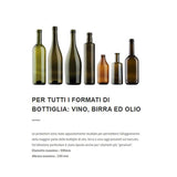 Immagine informativa con vari formati di bottiglia dove spiega la spedizione 