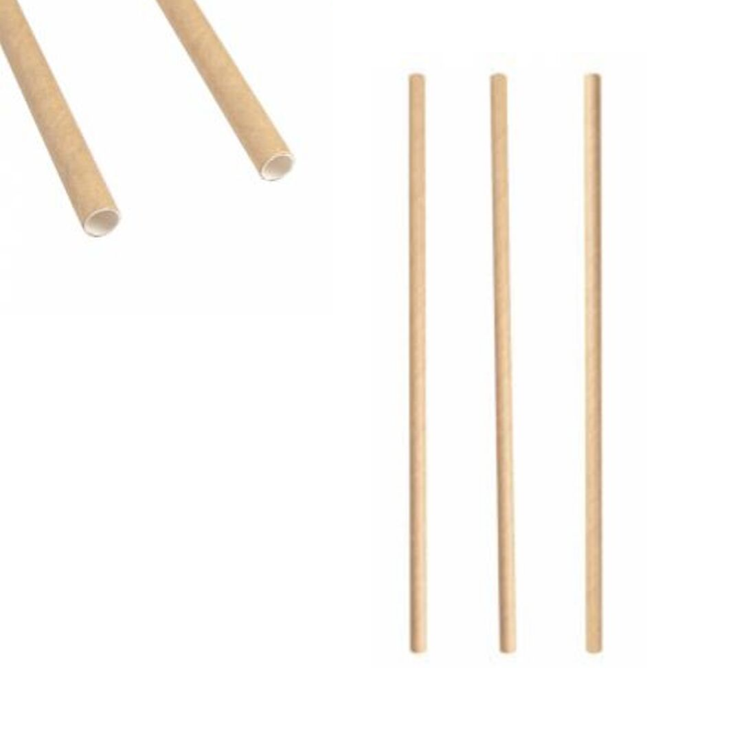 Cannucce di carta, tre, stese, e dettaglio foro di due 