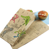 Buste di carta con fantasia due liocorni e un panino 