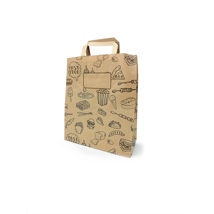 Shopper carta avana con disegni neri 