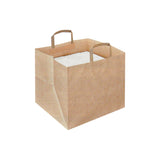 Shopper di carta avana a fondo quadro piena 