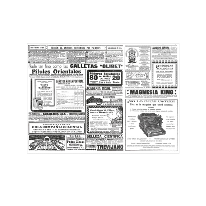 Tovaglietta americana di carta, bianca con scritte nere