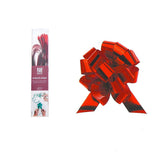 Coccarda rossa aperta e sua confezione