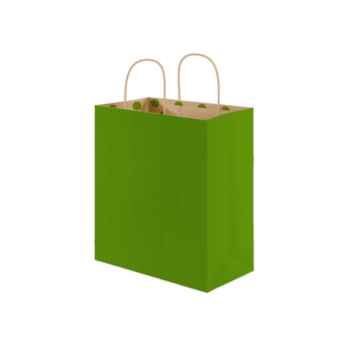 50 pz Shopper in carta verde con pois € 0,34 Cad + Iva