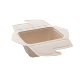 Scatola per asporto mostrata aperta e vuota 