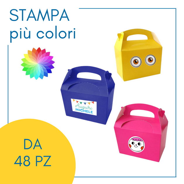 Scatole porta merenda personalizzabili a più colori 