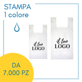 Shopper compostabili personalizzabili ad un colore con il tuo logo