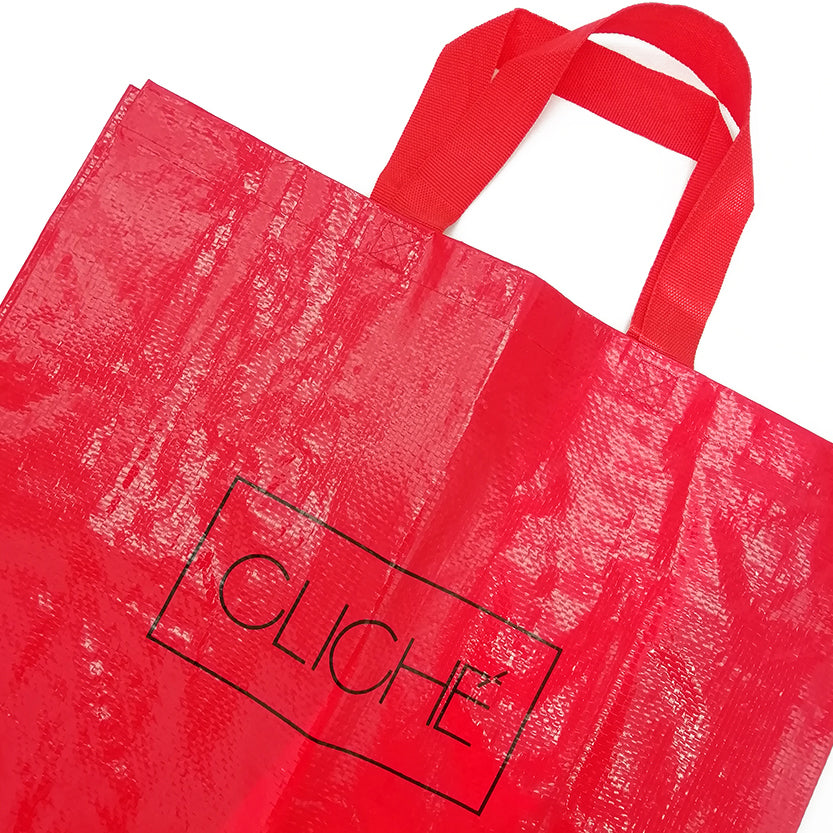 Shopper riutilizzabile rossa personalizzata , dettaglio