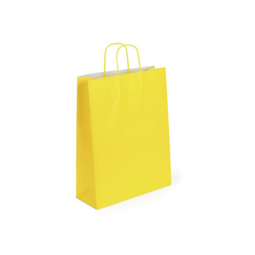 25 pz Shopper in carta colore giallo da € 0,4 Cad + Iva