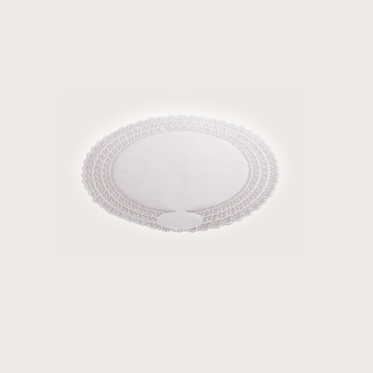Disco rotondo sottotorta con pizzo bianco