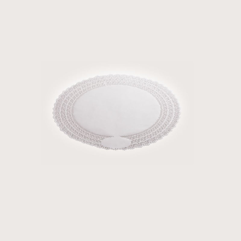 Disco rotondo sottotorta con pizzo bianco